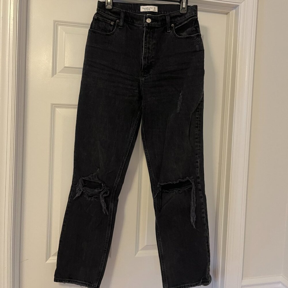 Abercrombie & Fitch Black Straight Leg Jeans